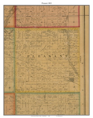 Pleasant, South Dakota 1893 Old Town Map Custom Print - Hanson Co.