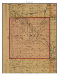 Rosedale, South Dakota 1893 Old Town Map Custom Print - Hanson Co.