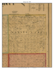 Spring Lake, South Dakota 1893 Old Town Map Custom Print - Hanson Co.
