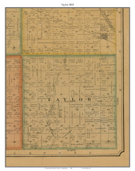 Taylor, South Dakota 1893 Old Town Map Custom Print - Hanson Co.