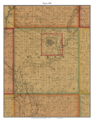 Wayne  Alexandria, South Dakota 1893 Old Town Map Custom Print - Hanson Co.