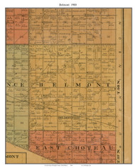Belmont, South Dakota 1900 Old Town Map Custom Print - Douglas Co.