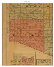 Clark, South Dakota 1900 Old Town Map Custom Print - Douglas Co.