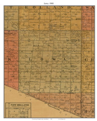 Iowa, South Dakota 1900 Old Town Map Custom Print - Douglas Co.