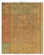 Lincoln, South Dakota 1900 Old Town Map Custom Print - Douglas Co.