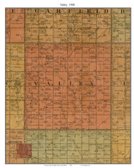 Valley, South Dakota 1900 Old Town Map Custom Print - Douglas Co.