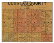 Walnut Grove, South Dakota 1900 Old Town Map Custom Print - Douglas Co.