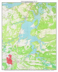 Eufaula Lake South and McAlester 1967-1971 - Custom USGS Old Topo Map - Oklahoma