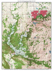 Lake of the Arbuckles and City of Sulphur 1963-1967 - Custom USGS Old Topo Map - Oklahoma