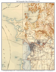 Burlington 1915 - Custom USGS Old Topo Map - Vermont