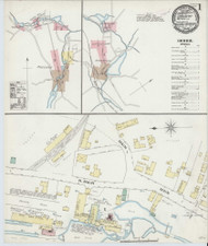 Pascoag Harrisville, Rhode Island 1891 - Old Map Rhode Island Fire Insurance Index