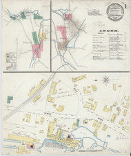 Pascoag Harrisville, Rhode Island 1896 - Old Map Rhode Island Fire Insurance Index