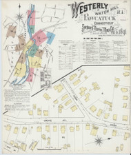 Westerly, Rhode Island 1891 - Old Map Rhode Island Fire Insurance Index