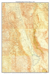 Owens Valley ca. 1913 - Custom USGS Old Topo Map - California