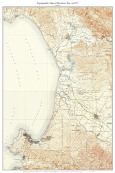 Monterey Bay 1913 - Custom USGS Old Topo Map - California