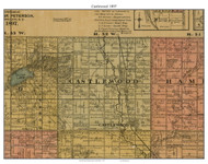 Castlewood, South Dakota 1897 Old Town Map Custom Print - Hamlin Co.