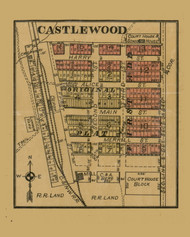 Castlewood Village, South Dakota 1897 Old Town Map Custom Print - Hamlin Co.