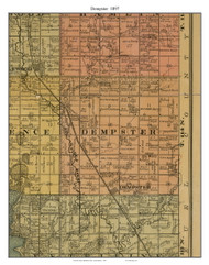 Dempster, South Dakota 1897 Old Town Map Custom Print - Hamlin Co.