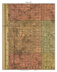 Dixon, South Dakota 1897 Old Town Map Custom Print - Hamlin Co.