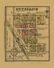 Estelline Village, South Dakota 1897 Old Town Map Custom Print - Hamlin Co.