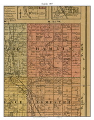 Hamlin, South Dakota 1897 Old Town Map Custom Print - Hamlin Co.