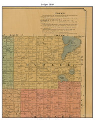 Badger, South Dakota 1899 Old Town Map Custom Print - Kingsbury Co.