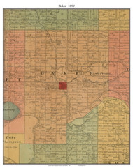 Baker, South Dakota 1899 Old Town Map Custom Print - Kingsbury Co.