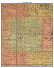 Manchester, South Dakota 1899 Old Town Map Custom Print - Kingsbury Co.