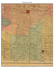 Whitewood, South Dakota 1899 Old Town Map Custom Print - Kingsbury Co.