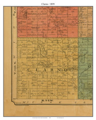 Clarno, South Dakota 1899 Old Town Map Custom Print - Lake Co.