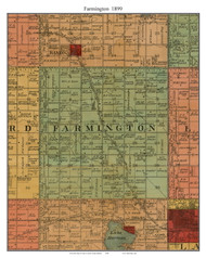 Farmington, South Dakota 1899 Old Town Map Custom Print - Lake Co.