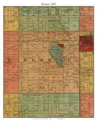 Iroquois, South Dakota 1899 Old Town Map Custom Print - Lake Co.