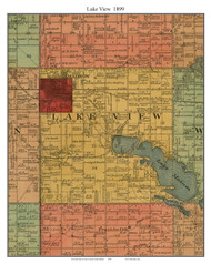 Lake View, South Dakota 1899 Old Town Map Custom Print - Lake Co.