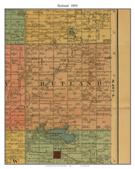 Rutland, South Dakota 1899 Old Town Map Custom Print - Lake Co.