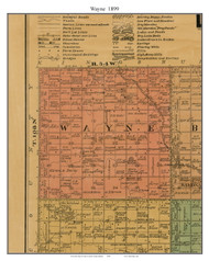 Wayne, South Dakota 1899 Old Town Map Custom Print - Lake Co.