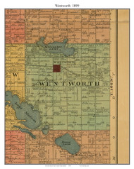 Wentworth, South Dakota 1899 Old Town Map Custom Print - Lake Co.