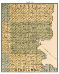 Canton, South Dakota 1900 Old Town Map Custom Print - Lincoln Co.