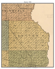 Dayton, South Dakota 1900 Old Town Map Custom Print - Lincoln Co.