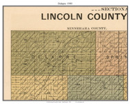 Delapre, South Dakota 1900 Old Town Map Custom Print - Lincoln Co.