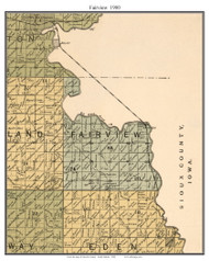 Fairview, South Dakota 1900 Old Town Map Custom Print - Lincoln Co.