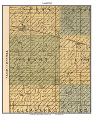 Grant, South Dakota 1900 Old Town Map Custom Print - Lincoln Co.