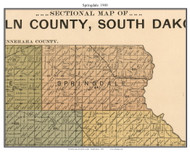 Springdale, South Dakota 1900 Old Town Map Custom Print - Lincoln Co.