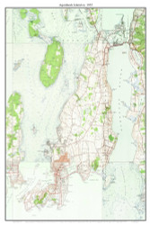 Aquidneck Island 1955 - Custom USGS Old Topo Map - Rhode Island