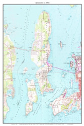 Jamestown 1984 - Custom USGS Old Topo Map - Rhode Island