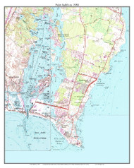 Point Judith 1988 - Custom USGS Old Topo Map - Rhode Island