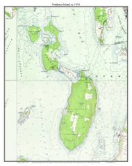 Prudence Island 1955 - Custom USGS Old Topo Map - Rhode Island