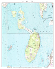 Prudence Island 1984 - Custom USGS Old Topo Map - Rhode Island
