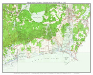 Rhode Island Coastline - Charlestown to Point Judith 1953 - Custom USGS Old Topo Map - Rhode Island