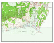 Point Judith Coastline 1942 - Custom USGS Old Topo Map - Rhode Island