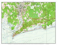 Westerly Shoreline 1953 - Custom USGS Old Topo Map - Rhode Island